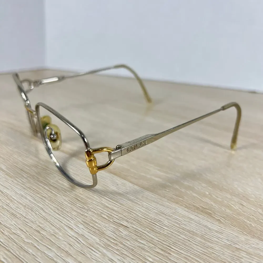Vintage Gucci GG2279 Z60 Eyeglasses Gold Silver Metal FRAMES ONLY 55-17-135